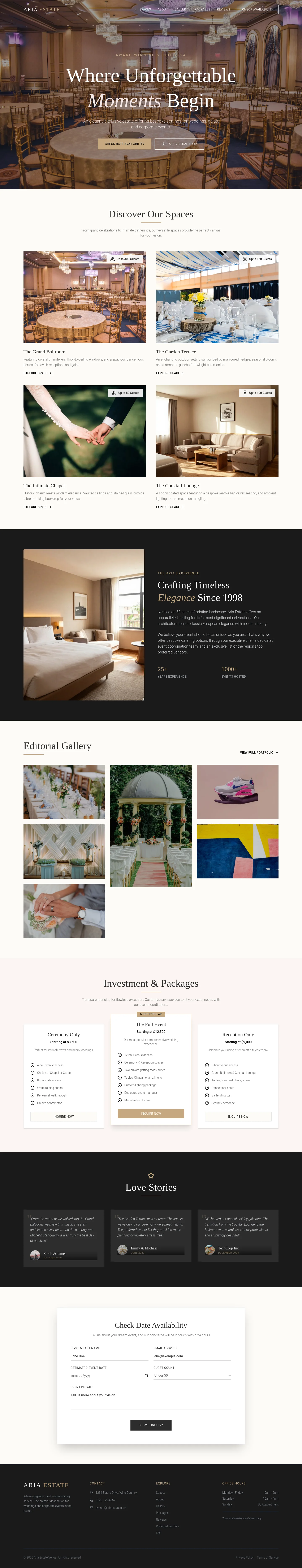 Event Venue & Wedding Venue - Elegant Showcase