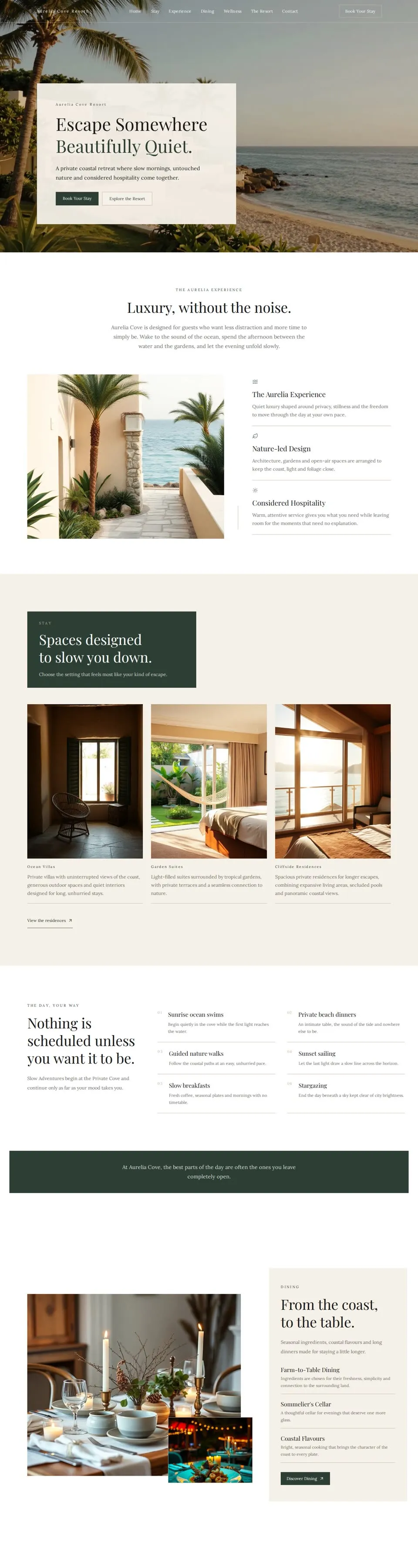 Aurelia Cove website