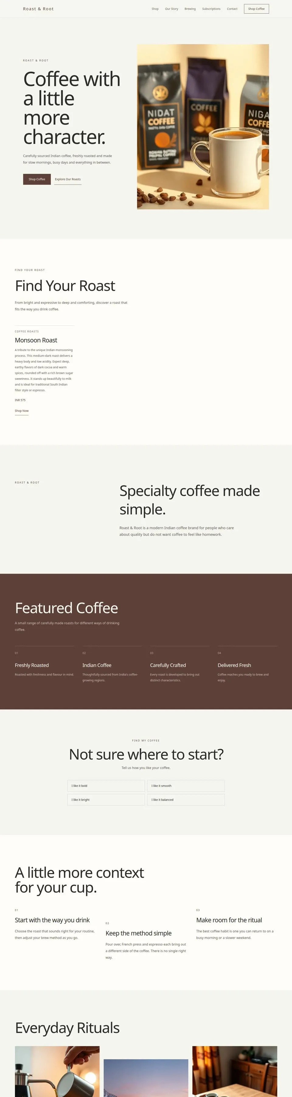 Roast & Root website