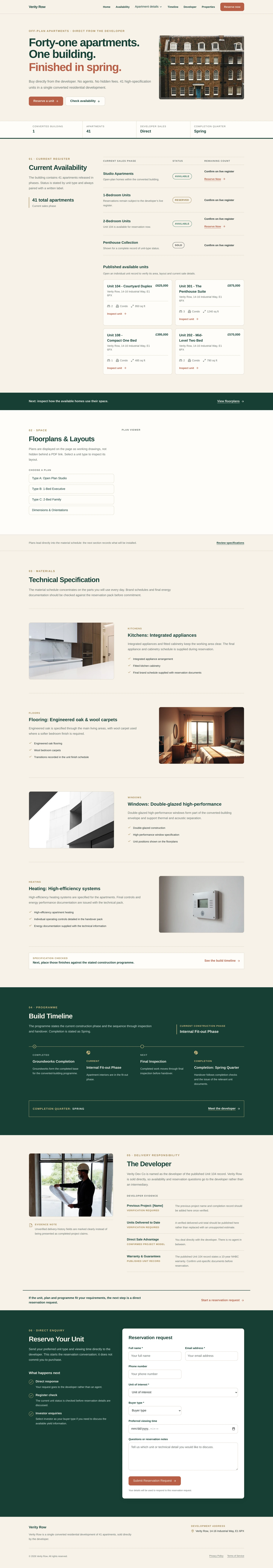 A generated new-build development site with an availability register