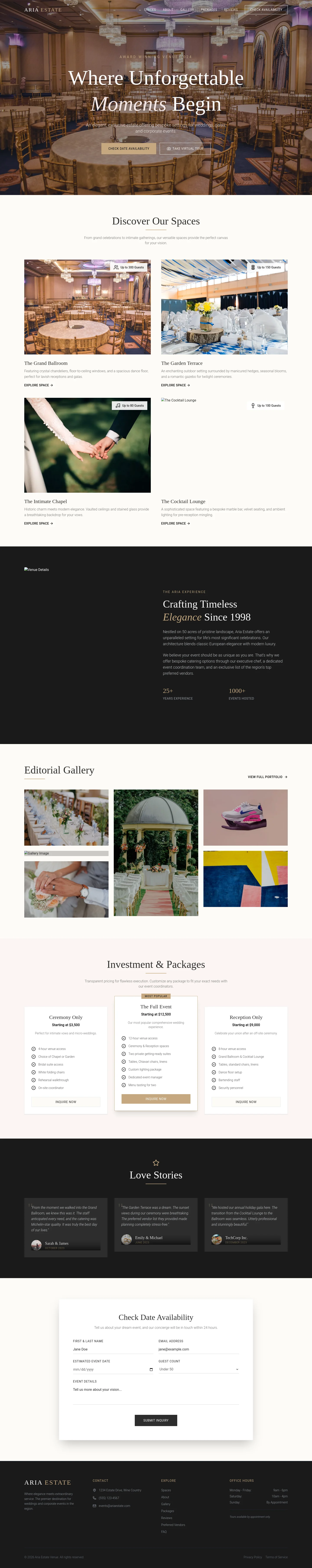 Event Venue & Wedding Venue - Elegant Showcase