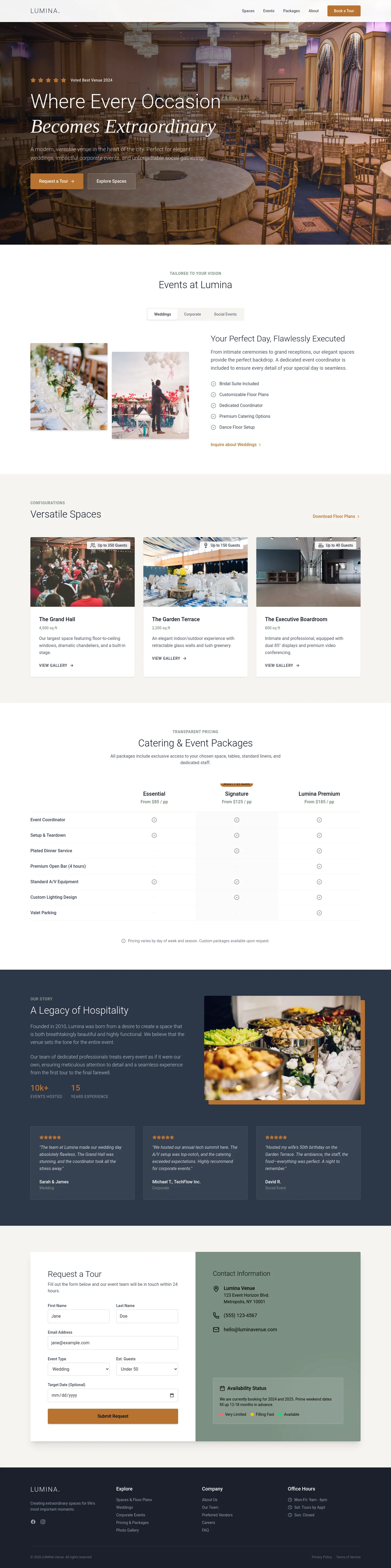 Event Venue & Wedding Venue - Modern Versatile