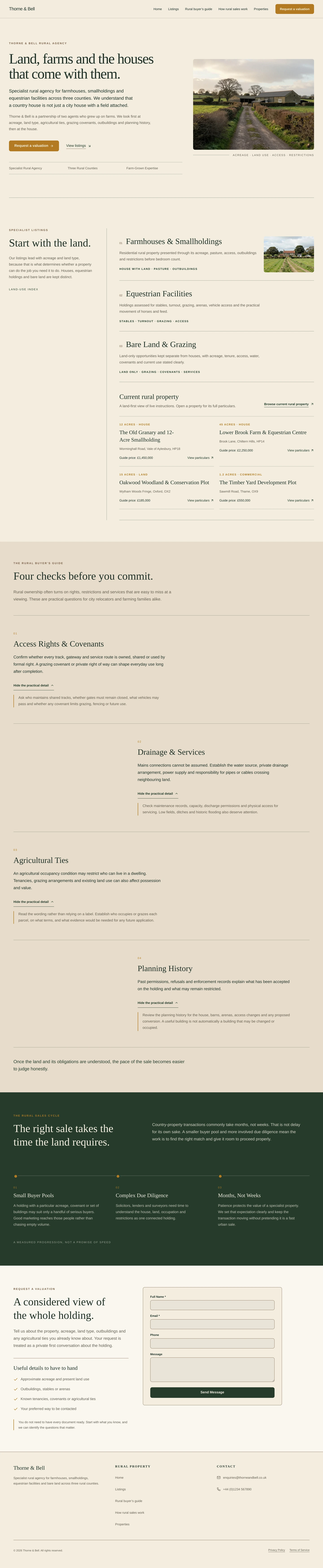 A generated rural estate agency site
